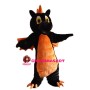 Black & Orange Dragon With Wings Mascot Costume