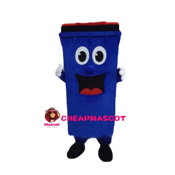 Blue Plastic Trash Can Mascot Costume