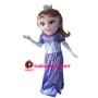 Brown Hair Princess With Crown Mascot Costume