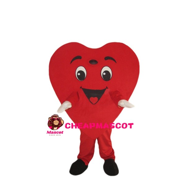 Cartoon Red Heart Mascot Costume