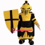 Yellow Warrior Carrying Cross Shield Mascot Costume