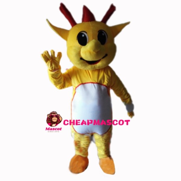 Mignon Cartoon Yellow Dragon Mascot Costume