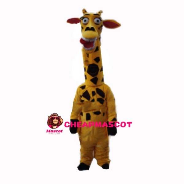 Surprised Yellow Giraffe Mascot Costume