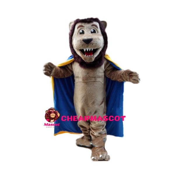 Affable Lion King With Cloak Mascot Costume