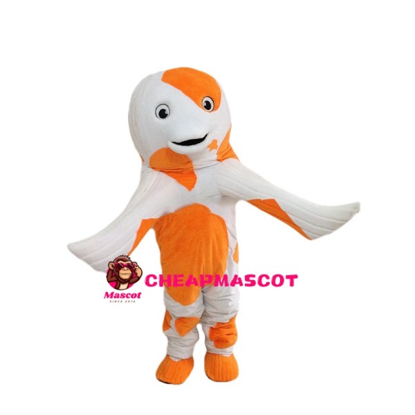 Orange & White Dolphin Mascot Costume