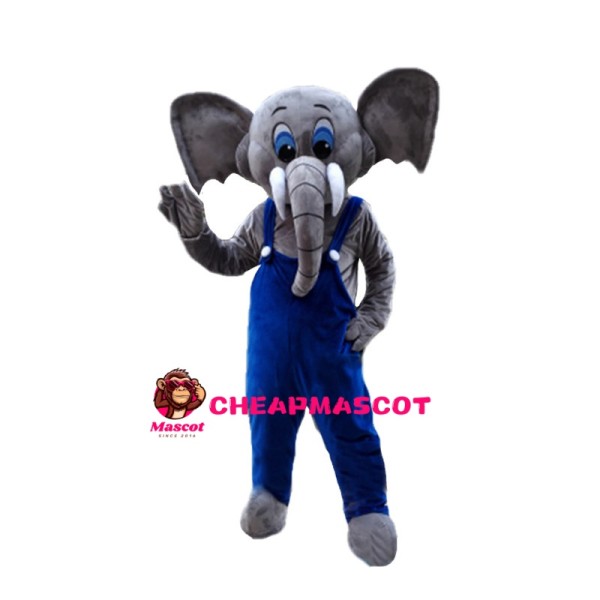 Energetic Young Elephant Mascot Costume