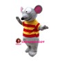 Coward Mouse With Striped Shirt Mascot Costume