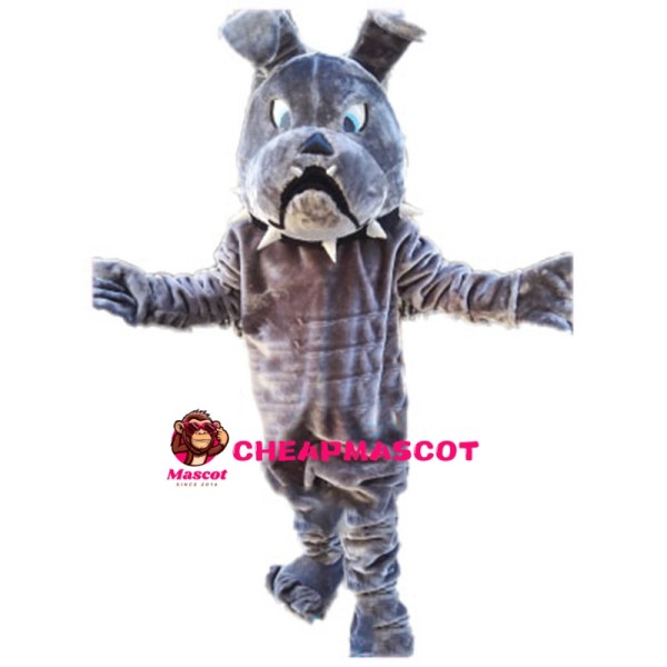 Clumsy Grey Bulldog Mascot Costume