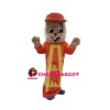 Worker Squirrel With Orange Cap Mascot Costume