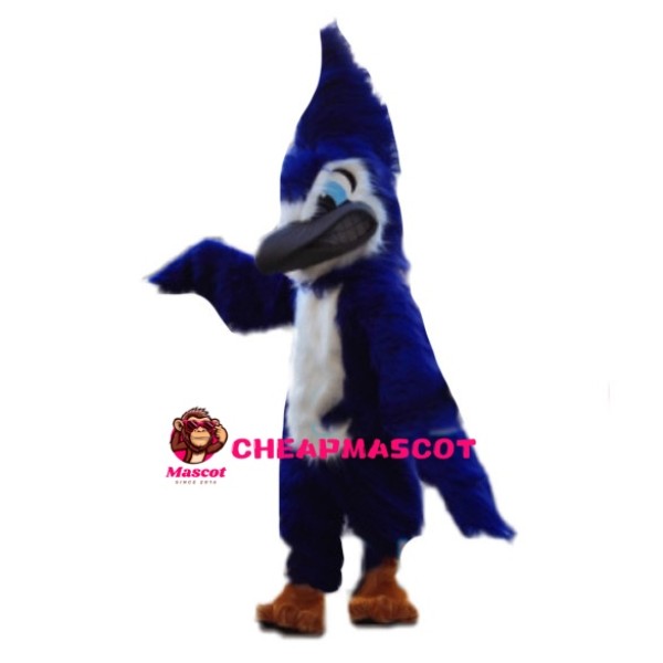 Long Fur Eagle With Blue Eyes Mascot Costume