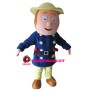 Detective With Blue Overcoat Mascot Costume