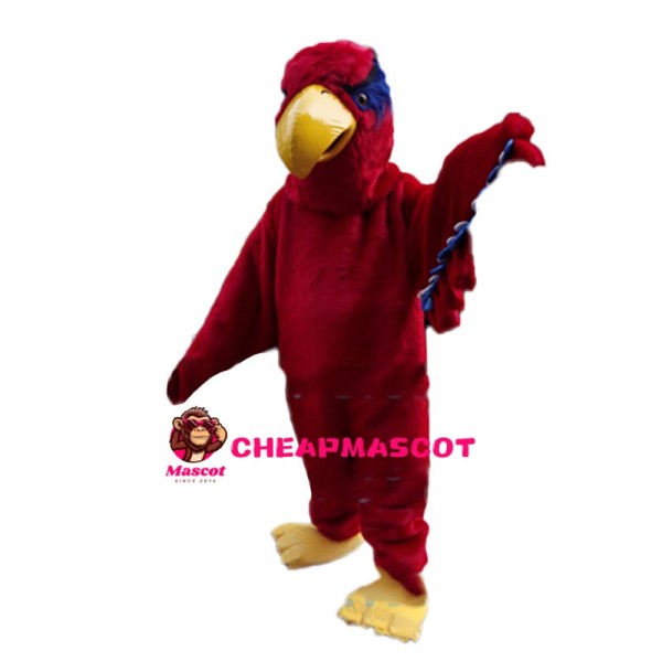 Red Plush Eagle With Hard Beak Mascot Costume