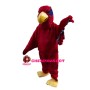 Red Plush Eagle With Hard Beak Mascot Costume