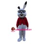 Smart Rabbit With Glasses Mascot Costume