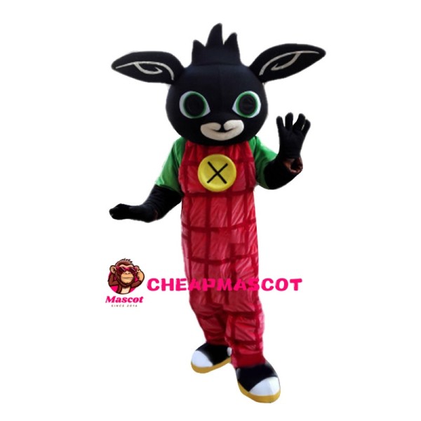 Black Button Rabbit Mascot Costume