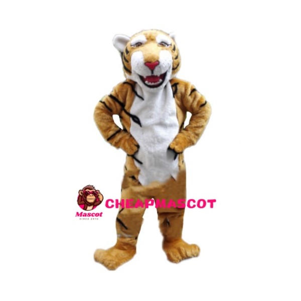 Pleased Tiger On Hips Mascot Costume