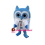 Flat Body Blue Owl Mascot Costume