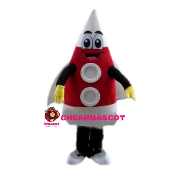 Red Cartoon Fired Rocket Mascot Costume