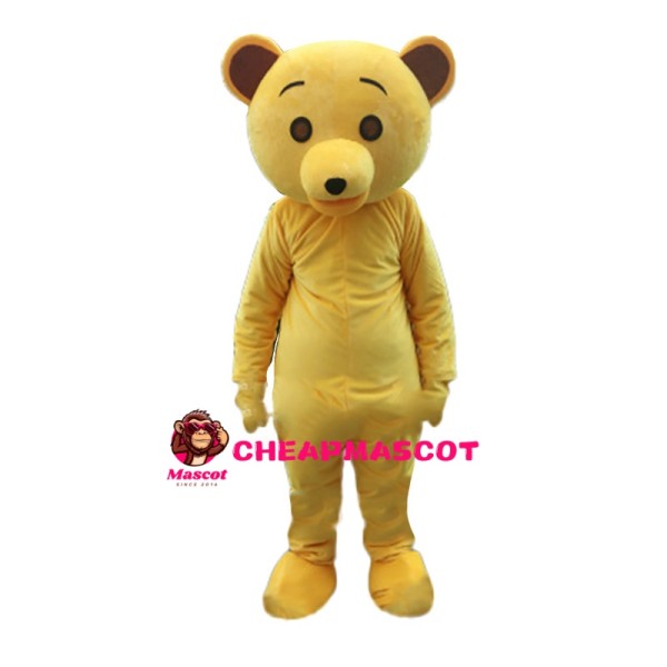 Yellow Bear Mascot Costume For Birthday Party
