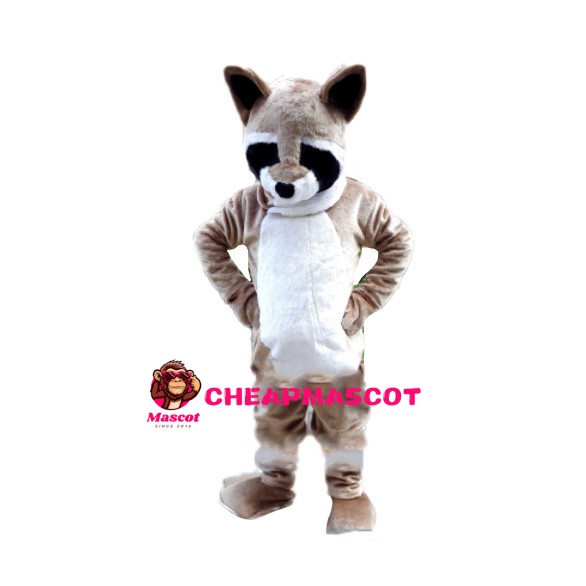 Drowsy Light Brown Raccoon Mascot Costume