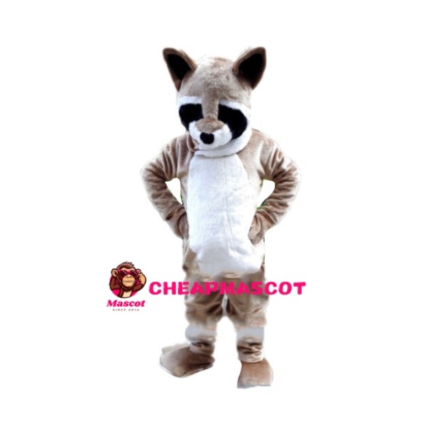 Drowsy Light Brown Raccoon Mascot Costume