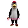 Penguin Wearing Red Cap Mascot Costume