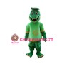 Smiling Cartoon Green Snake Mascot Costume 