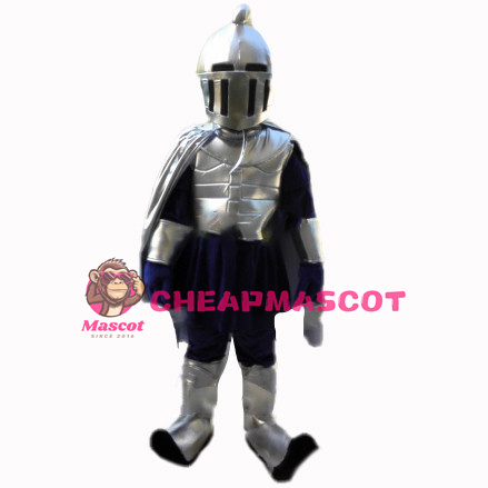 Silver Knight Armor Mascot Costume 