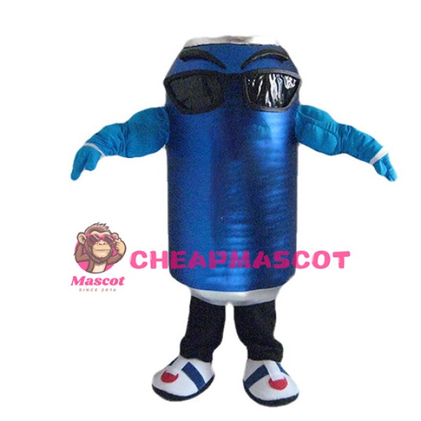 Adult Cartoon Cool Power Blue Roll Can Mascot Costume