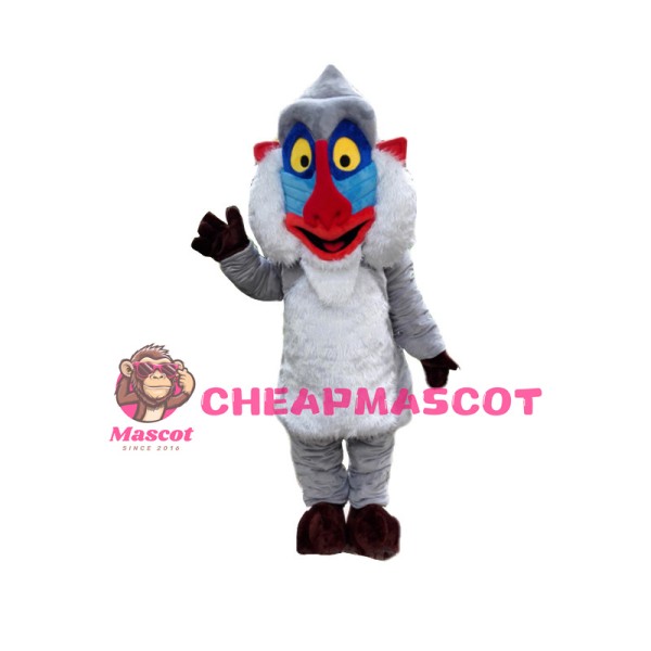 Grey Mandrill Monkey Animal Mascot Costume 