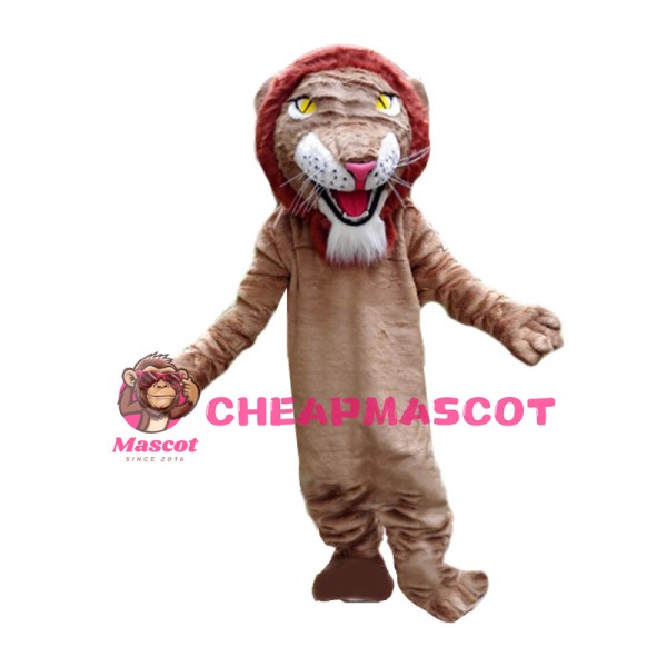 Red Hair Lion Animal Mascot Costume 