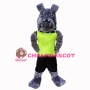 Grey American Bulldog Sports School Mascot Costume 