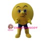 Smug Cartoon Yellow Orb Mascot Costume 