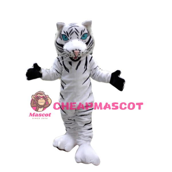 Bengal White Tiger Mascot Costume 