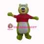 Green Teddy Bear Mascot Costume 