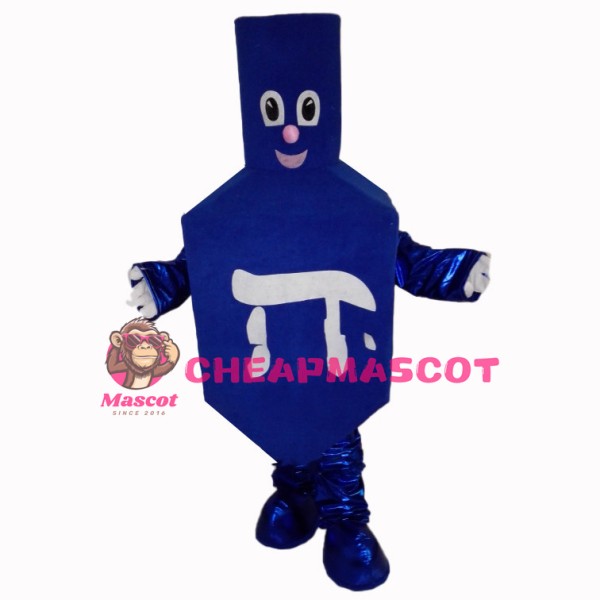 Deluxe Blue Dreidel Cartoon Mascot Costume 