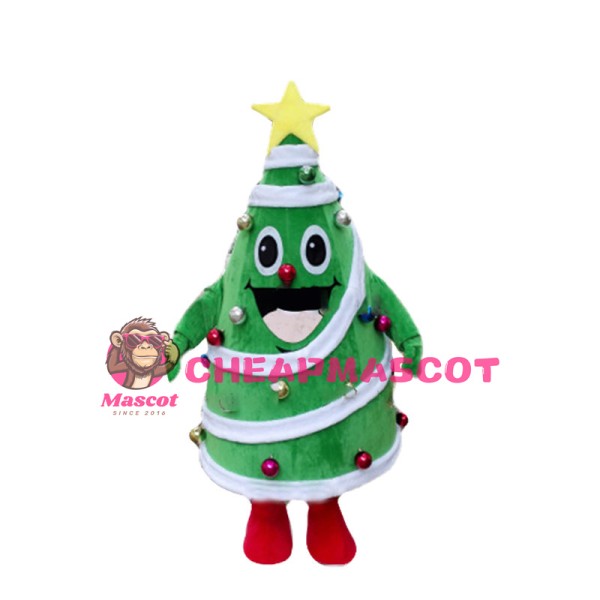 Deluxe Christmas Tree Cartoon Mascot Costume 