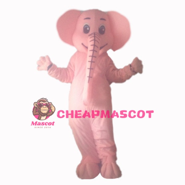 Cute Long Nose Pink Elephant Mascot Costume