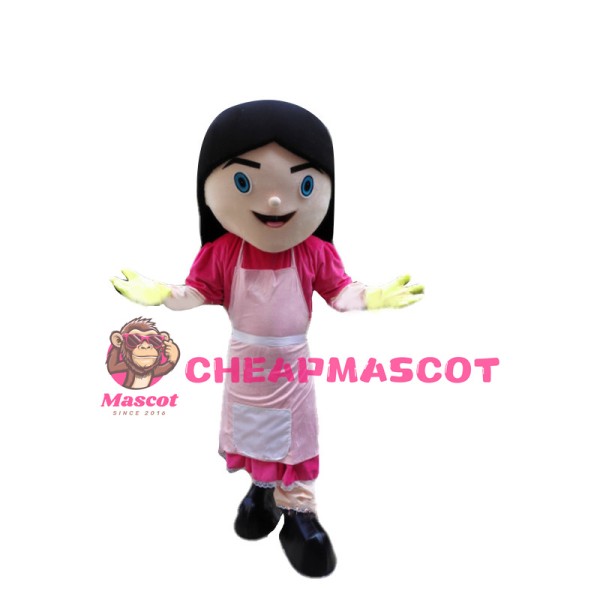Cheerful Housewife Mascot Costume 