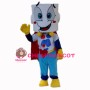 Cartoon White Stock Pot Super Hero Mascot Costume 