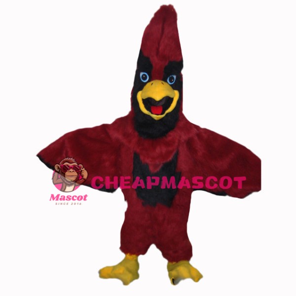 Red Cardinal Bird Long Wool Mascot Costume 