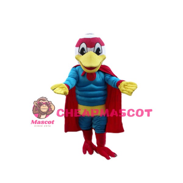 Cartoon Power Muscly Duck Superhero Mascot Costume 