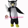 Long Fur Black & White Owl Mascot Costume 