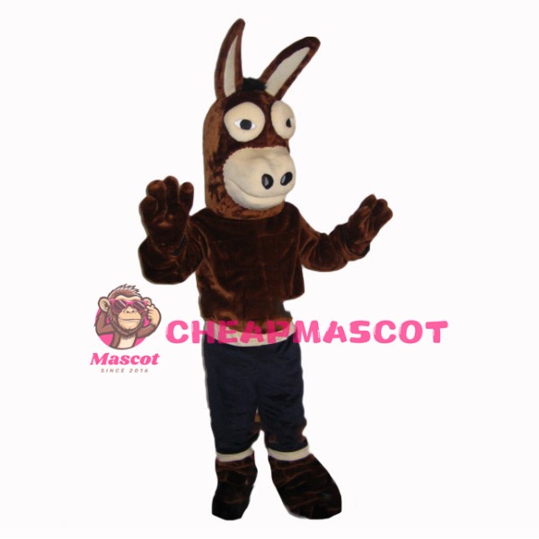Brown Donkey Mascot Costume 