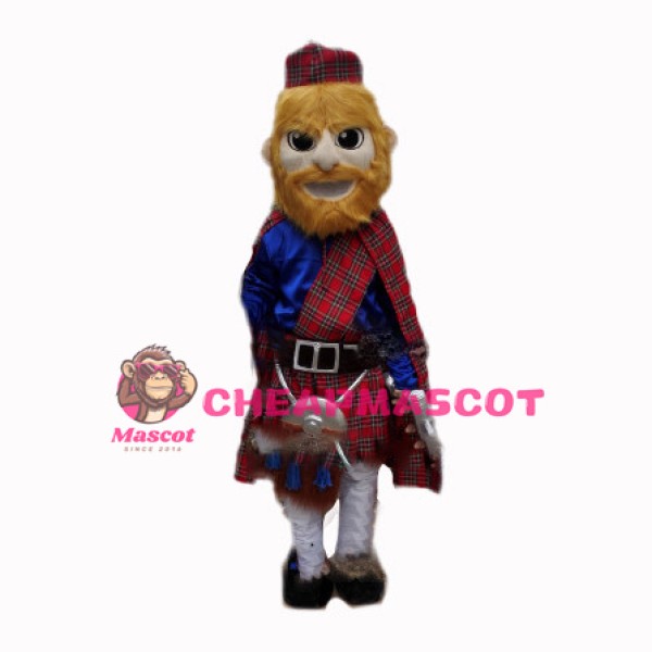 Cheering Scottish Man Mascot Costume 