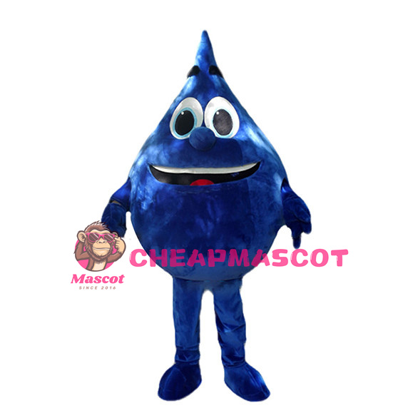 Huge Cartoon Blue Water Drop Mascot Costume 