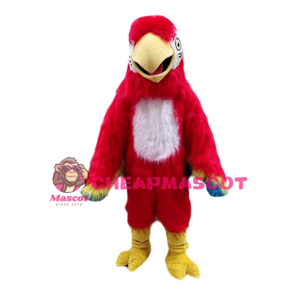 Scarlet Macaw Long Fur Mascot Costume 