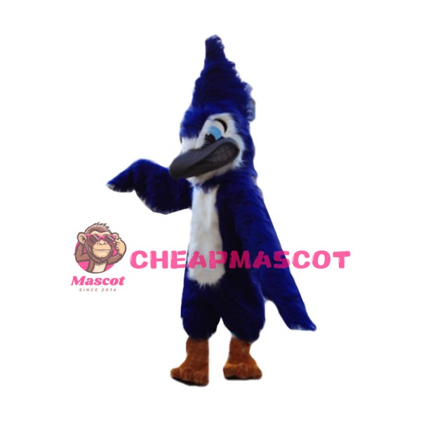Angry Blue Jay Long Fur Mascot Costume 