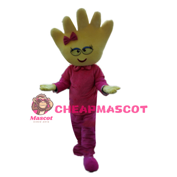 Sweet Cartoon Hand Girl Mascot Costume 