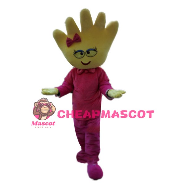 Sweet Cartoon Hand Girl Mascot Costume 